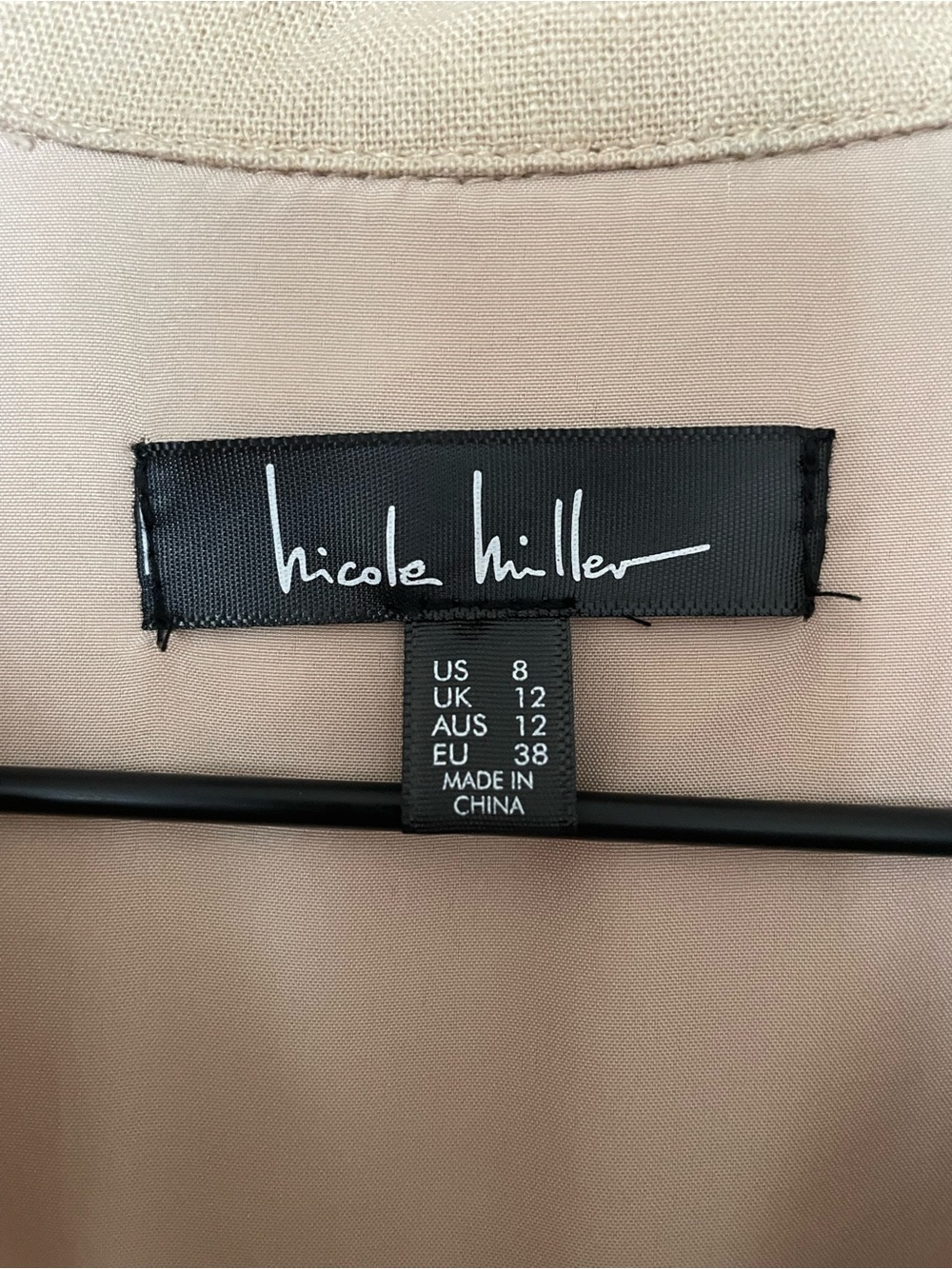 NWOT Nicole Miller Sleeveless Tan Midi Dress with Brown Belt - Picture 3 of 4